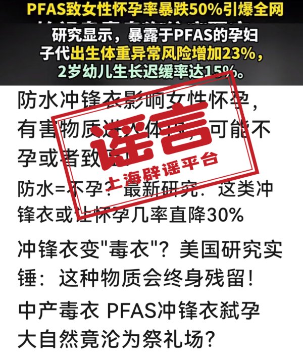 配资平台安全查询官网 防水冲锋衣会致女性不孕？网络传言抹去了关键信息