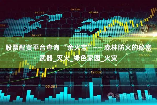 股票配资平台查询 “余火宝”—— 森林防火的秘密武器_灭火_绿色家园_火灾